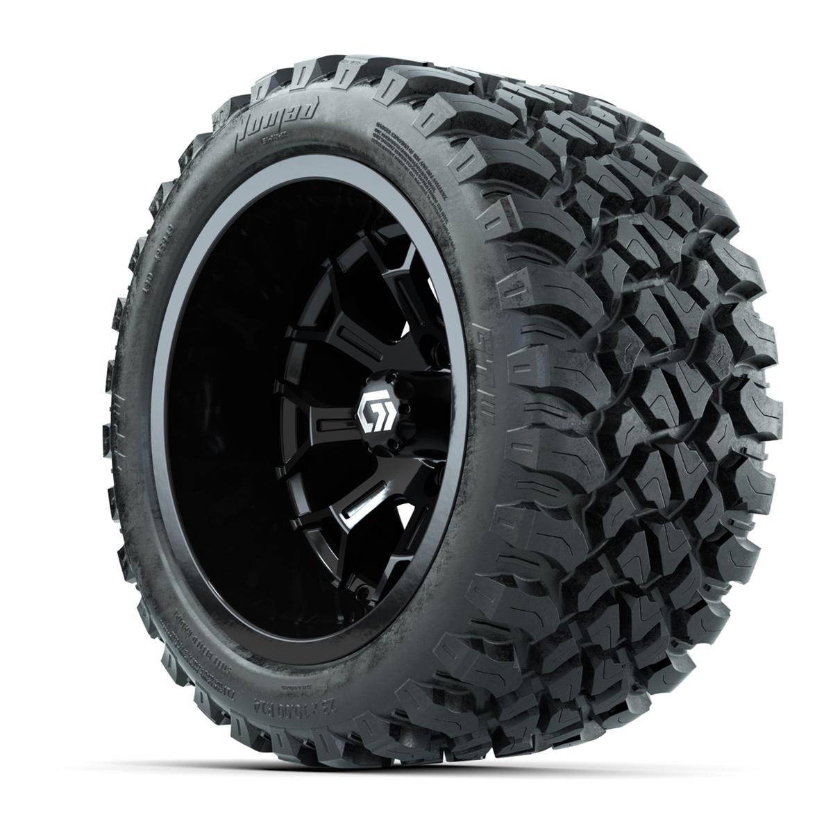 GTW&reg; Assault Gloss Black 14 in Wheels with 23X10-R14 Nomad Steel Belt Radial All-Terrain Tires - Full Set