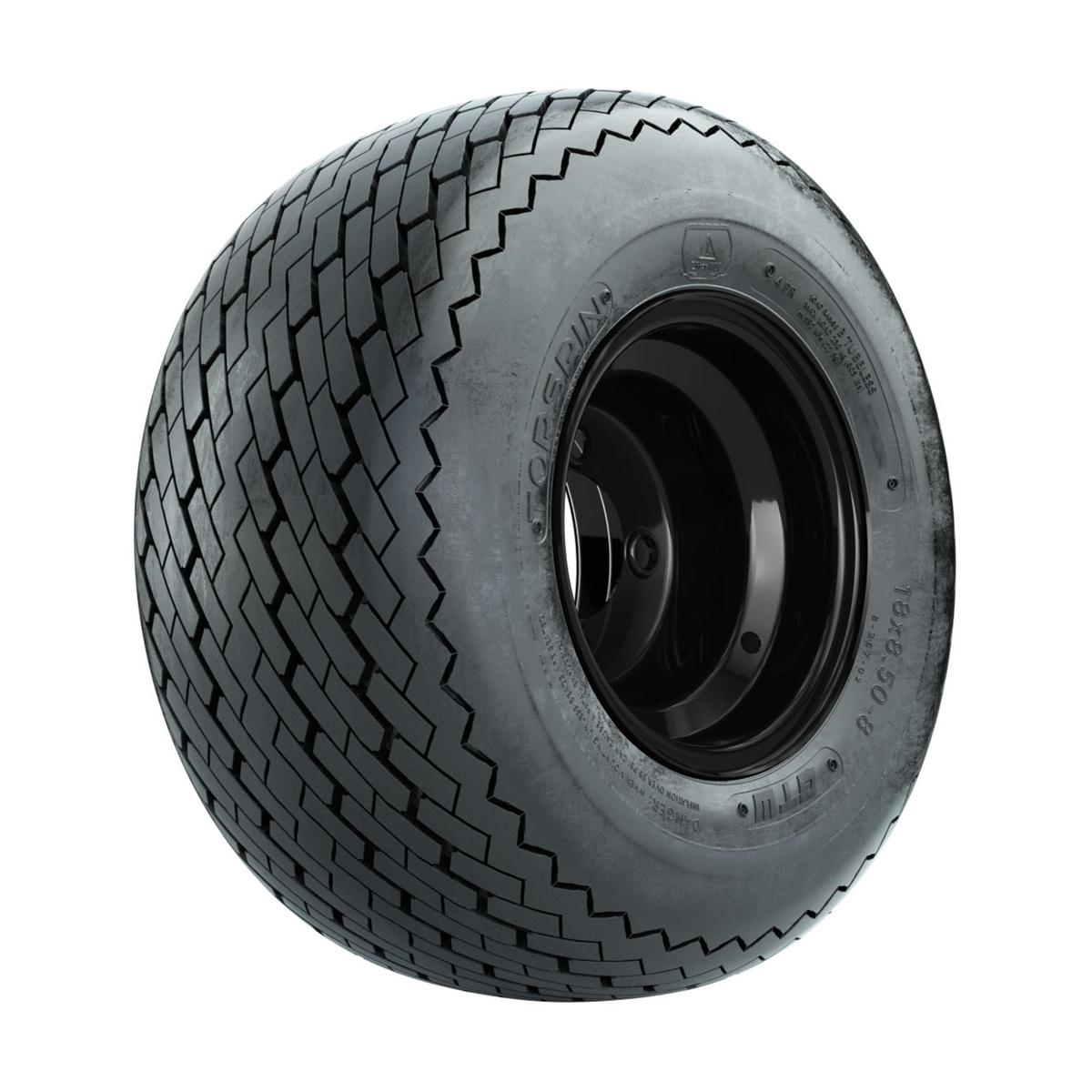 8” GTW&reg; Topspin Tire & Black Steel Wheel Assembly