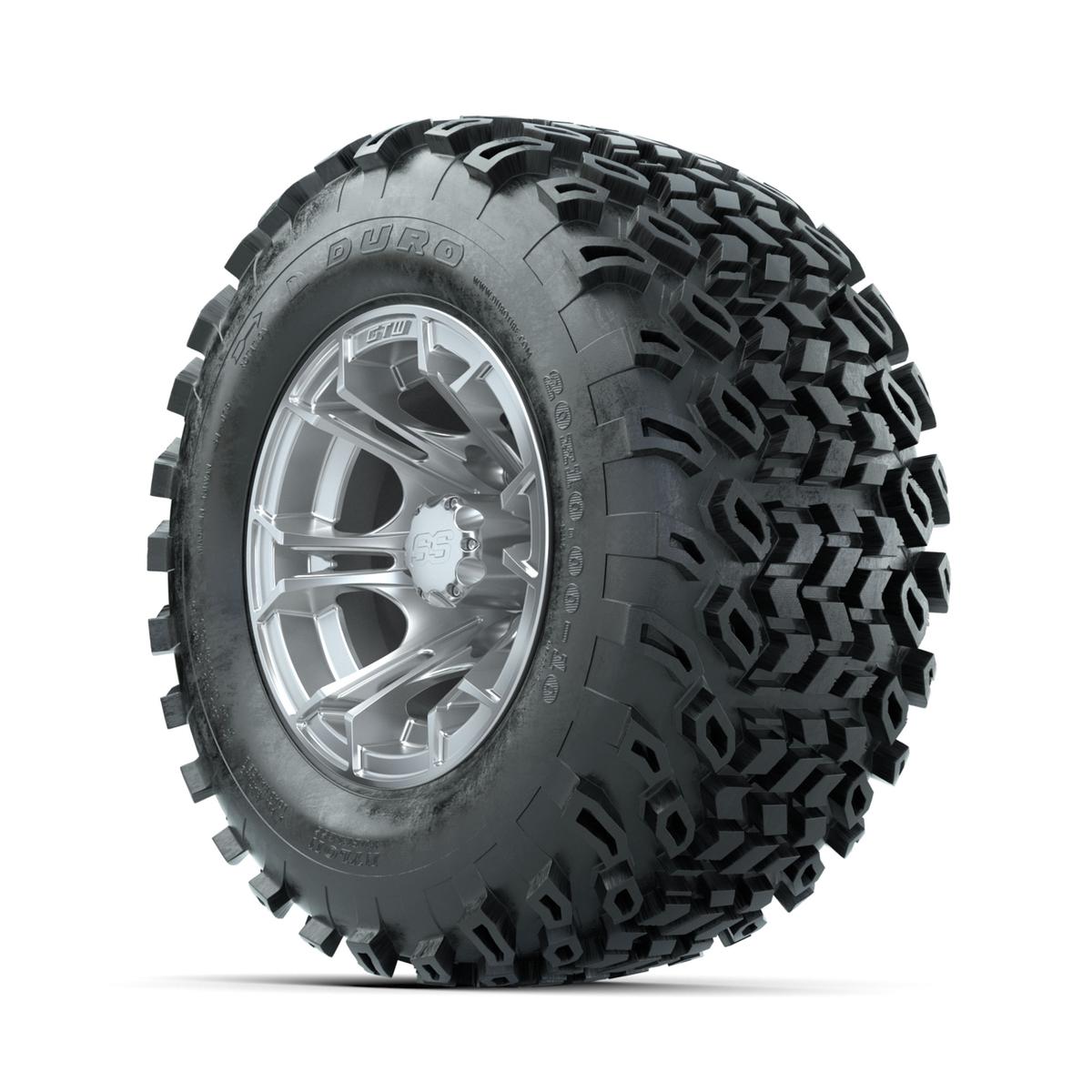 GTW Spyder Silver Brush 10 in Wheels with 20x10-10 Duro Desert All Terrain Tires – Full Set