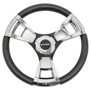 Gussi Italia&reg; Model 13 Black/Chrome Steering Wheel For All Club Car Precedent Models