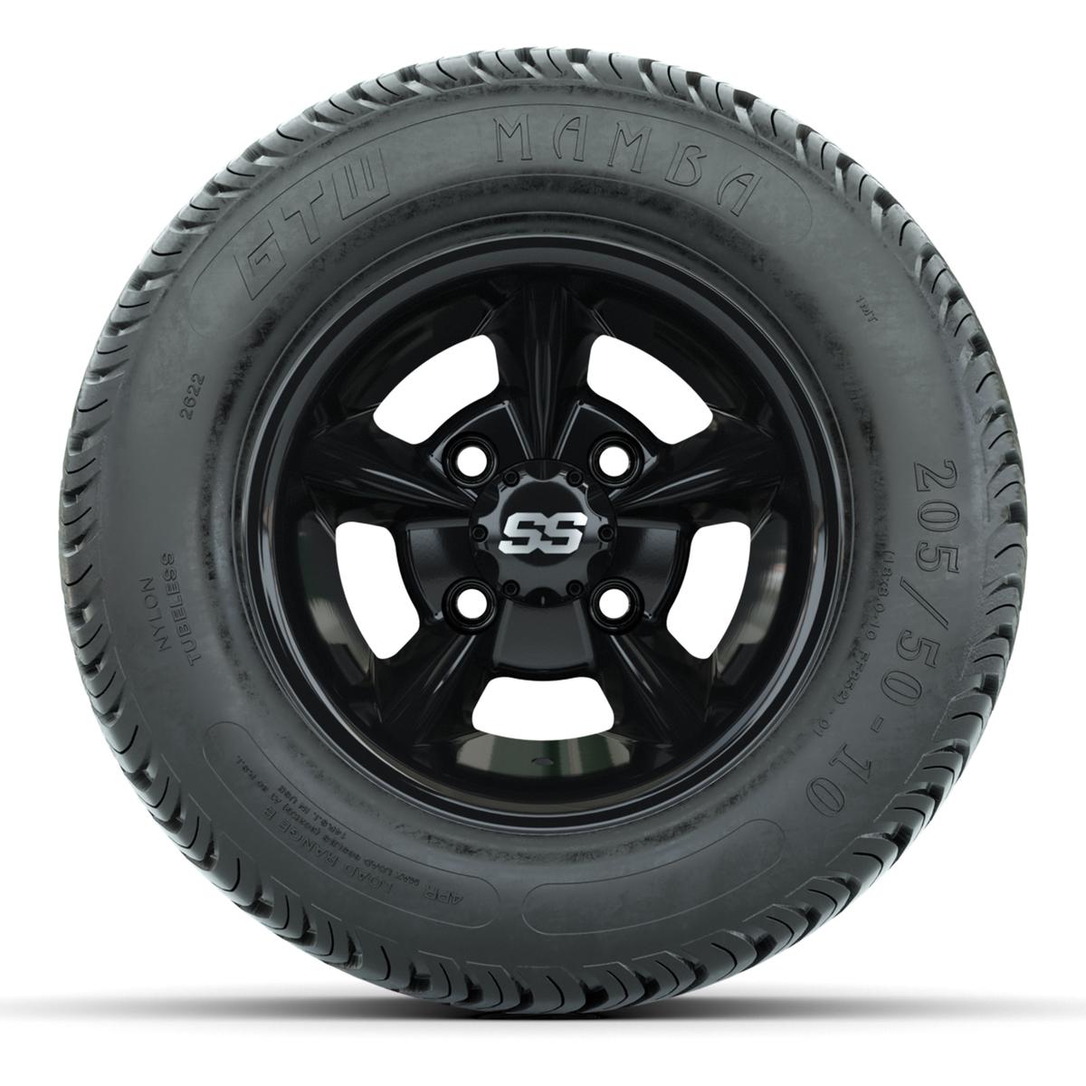 GTW Godfather Black 10 in Wheels with 205/50-10 Mamba Street Tires – Full Set