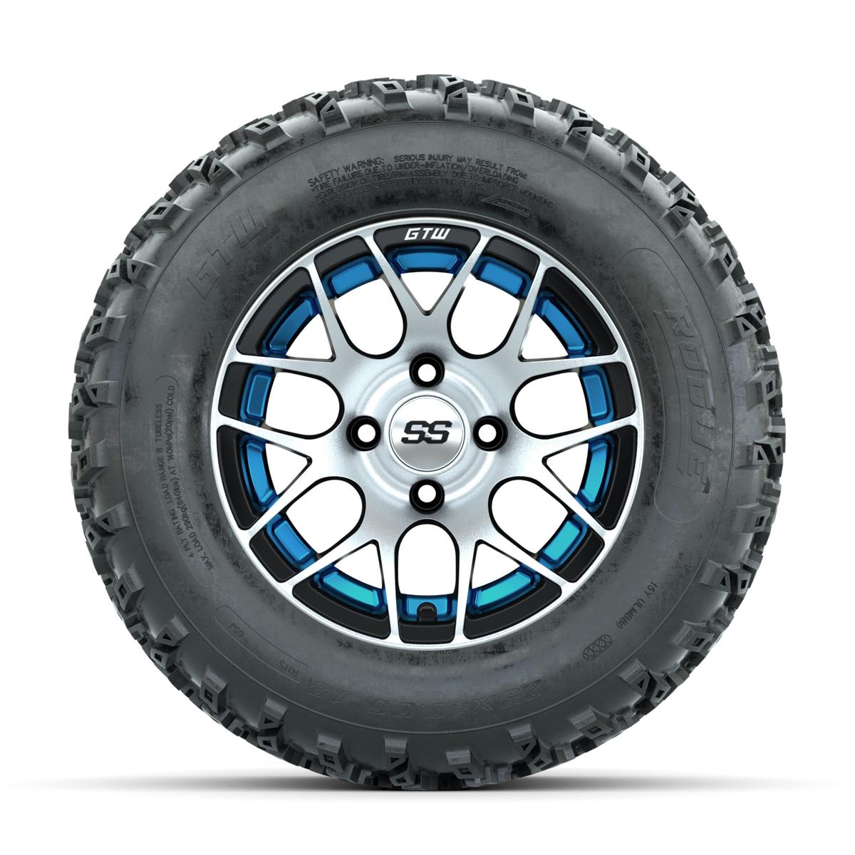 GTW Pursuit Blue 12 in Wheels with 23x10.00-12 Rogue All Terrain Tires – Full Set