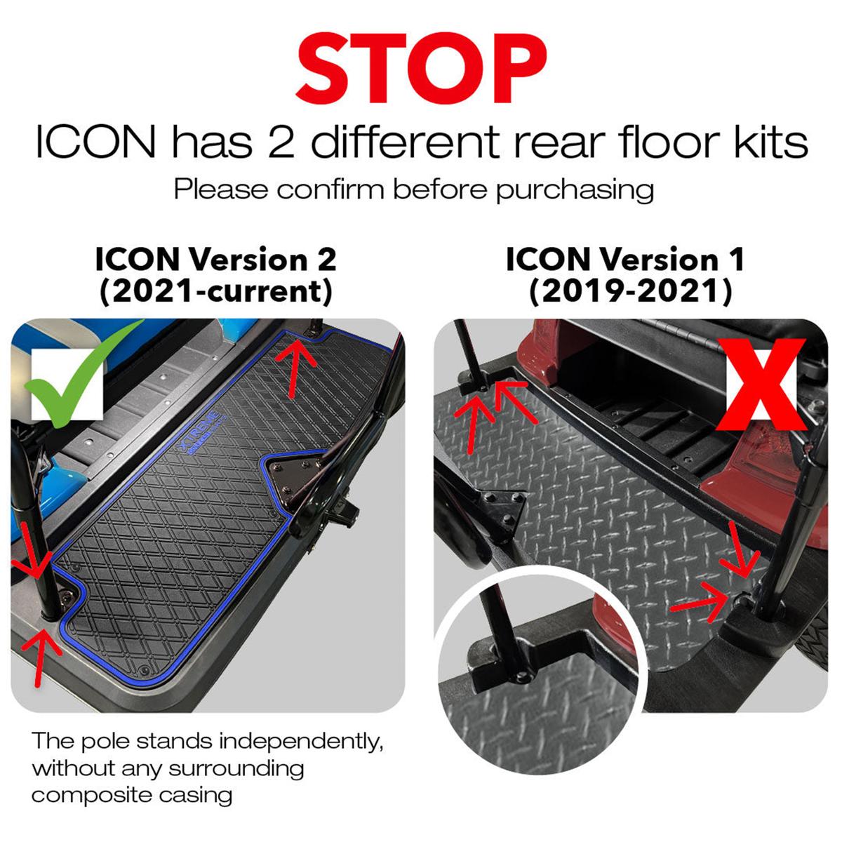 Xtreme Rear Floor Mat for ICON I40, i60 Rear Seats - Black/Gray