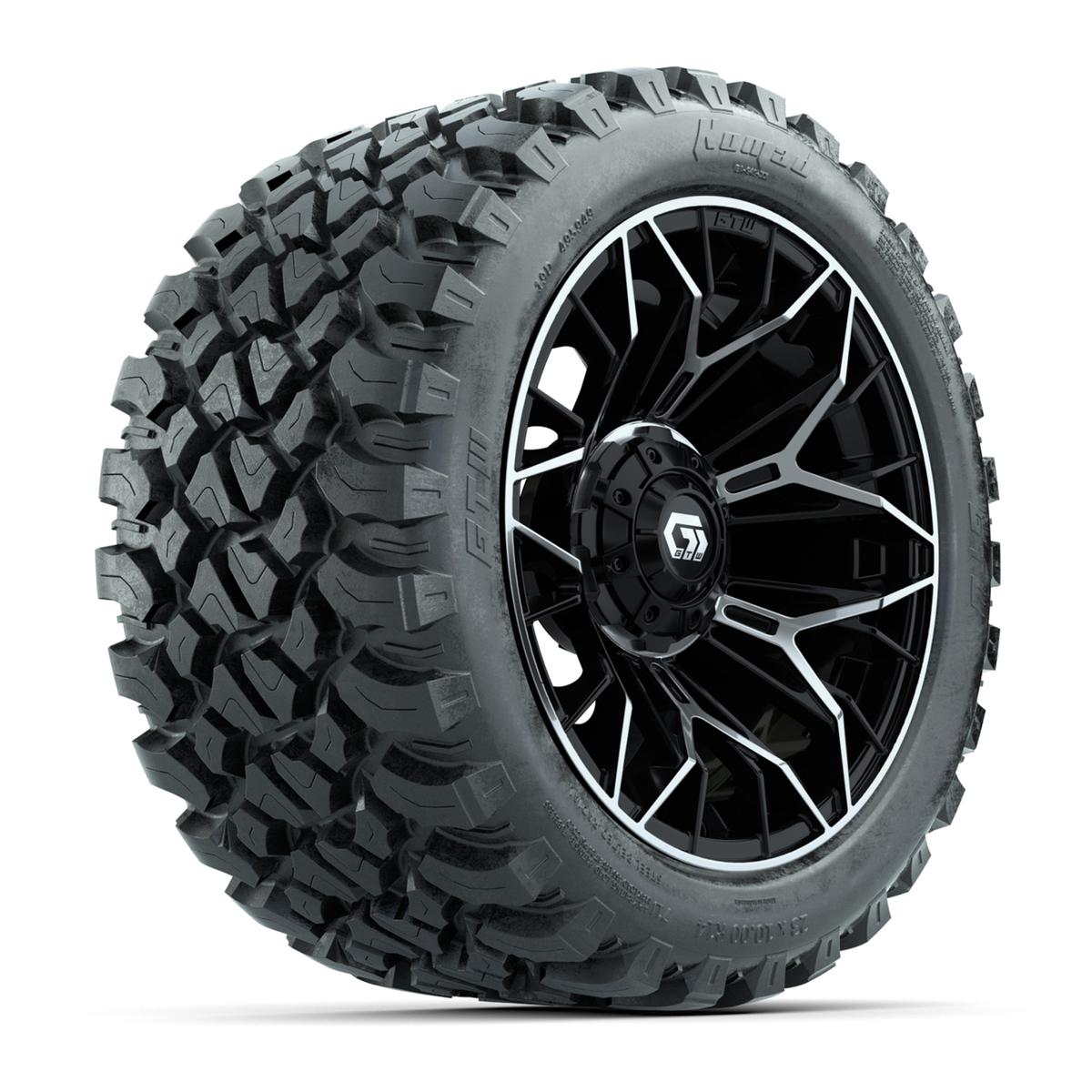 Set of (4) 14 in GTW® Stellar Machined & Black Wheels with 23x10-R14 Nomad All-Terrain Tires