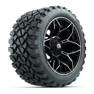 Set of (4) 14 in GTW® Stellar Machined & Black Wheels with 23x10-R14 Nomad All-Terrain Tires