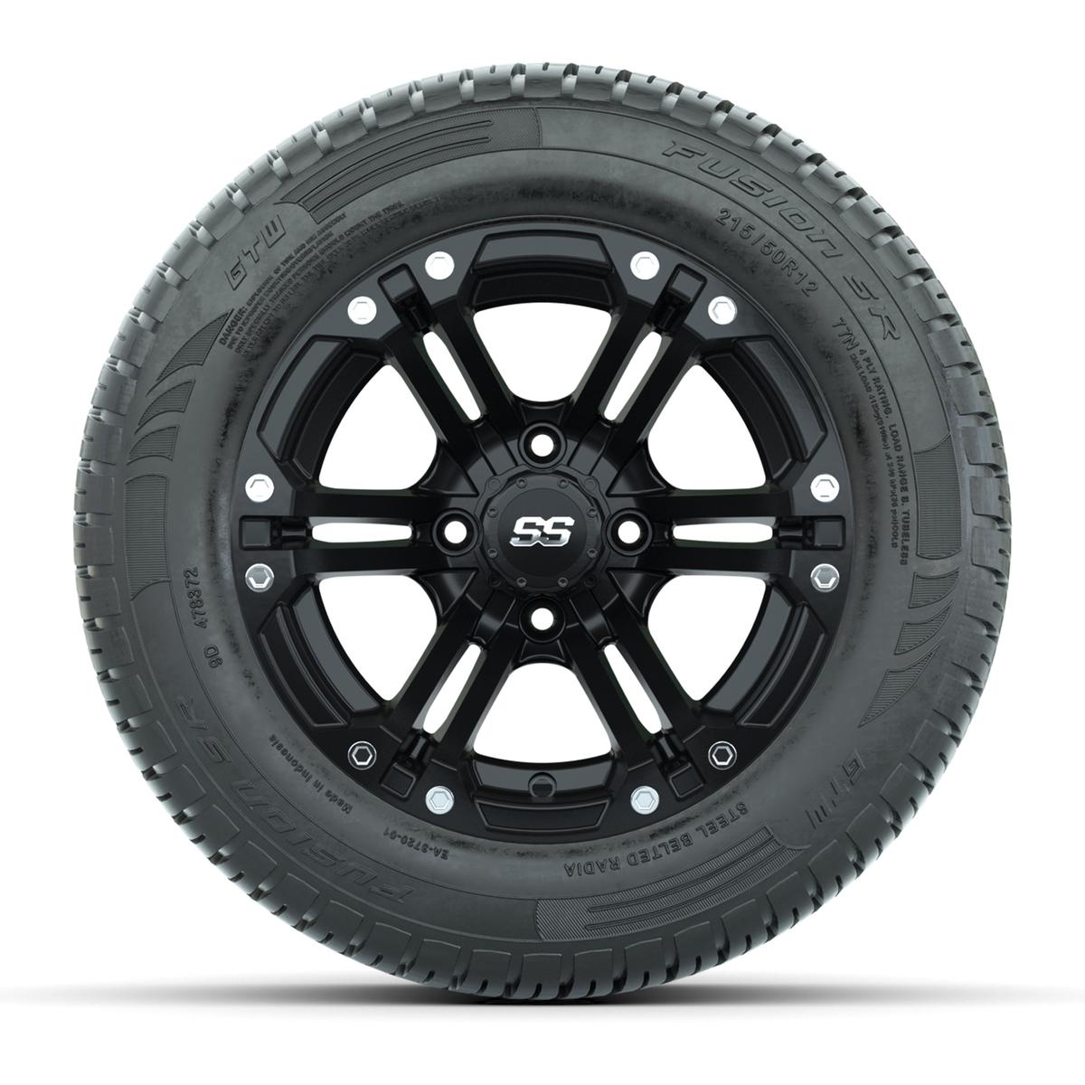 Set of (4) 12 in GTW Specter Wheels with 215/50-R12 Fusion S/R Street Tires