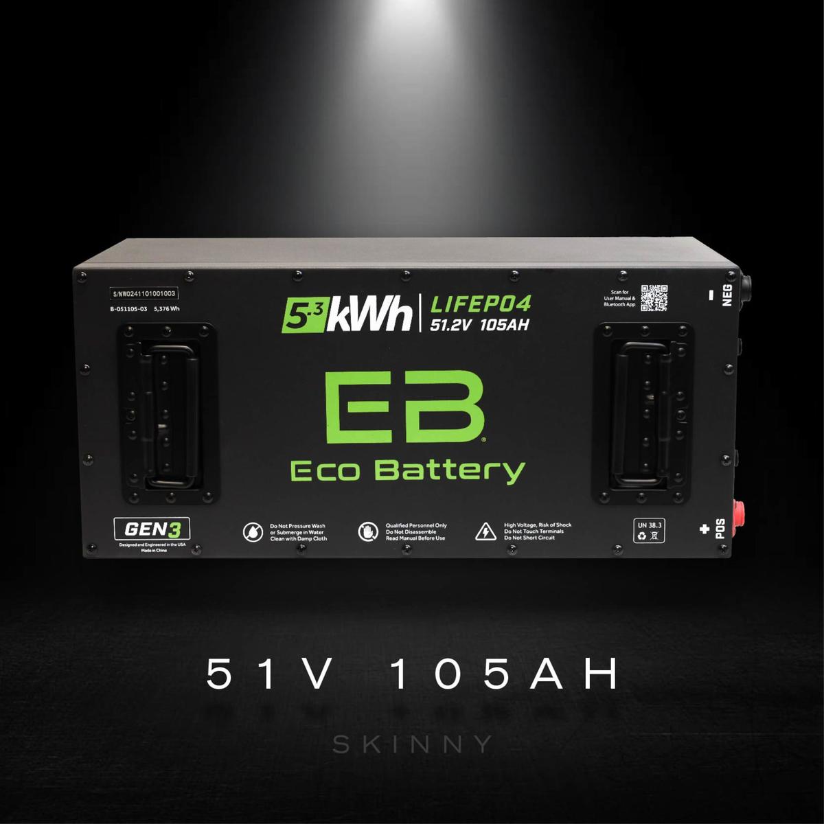 ICON EV 2017-2021 Eco Lithium 51v 105Ah GEN3 "Toyota MCU" Battery Bundle - Skinny