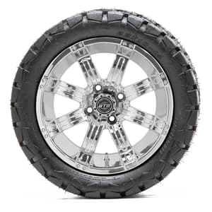 14” GTW Tempest Chrome Wheels with 22” Timberwolf Mud Tires – Set of 4
