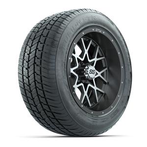 GTW&reg; Vortex Matte Gray and Machined 14 in Wheels with 255/50-R14 Fusion STR DOT Approved Street Tires - Full Set