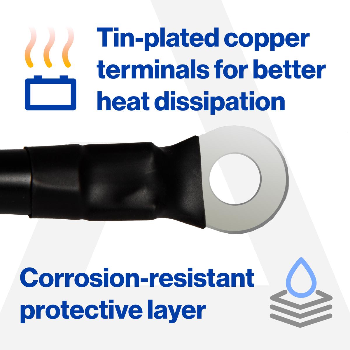 5.5 Inch 6-Gauge Black Battery Cable