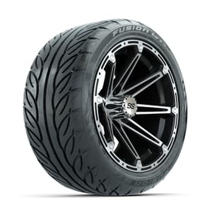 GTW Element Machined/Black 14 in Wheels with 225/40-R14 Fusion GTR Street Tires – Full Set