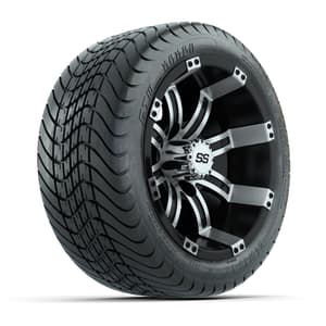 GTW Tempest Black and Machined 12 in Wheels with 18in Mamba Street Tires – Set of 4
