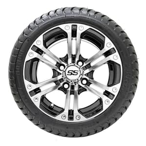 GTW Specter Black and Machined Wheels with 18in Mamba DOT Approved Street Tires - 12 Inch