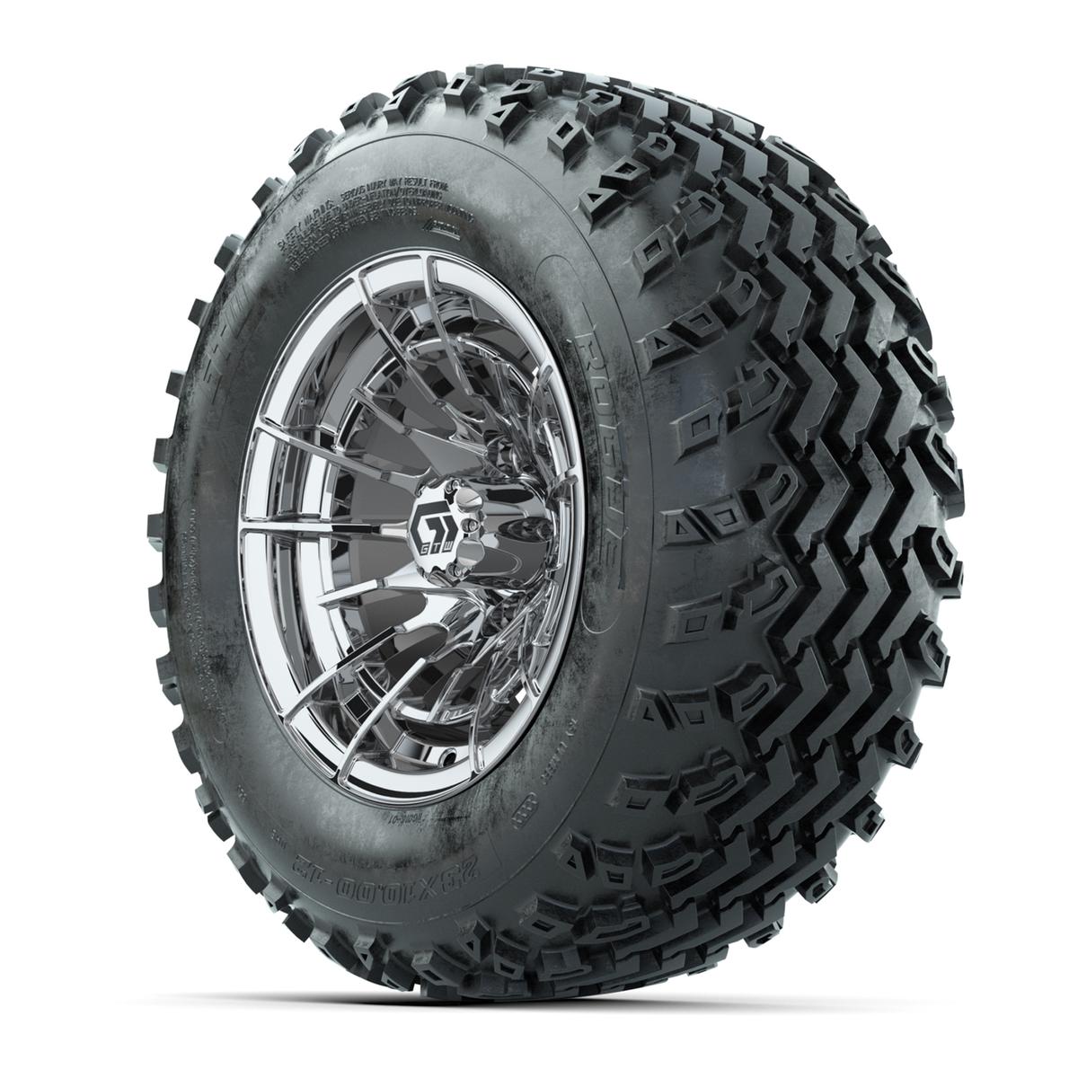 GTW&reg; Boost Chrome 12 in Wheels with 23X10.00-12 Rogue All-Terrain Tires – Full Set