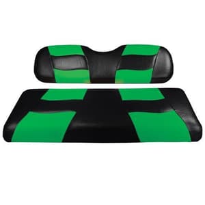 MadJax&reg; Riptide Black/Lime Cooler Green Two-Tone Club Car DS Front Seat Covers (Years 2000-Up)