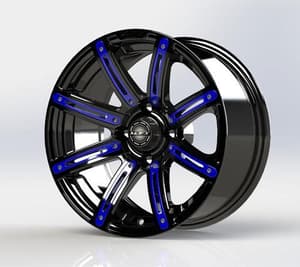 MadJax&reg; Blue Wheel Inserts for 12x7 Illusion Wheel