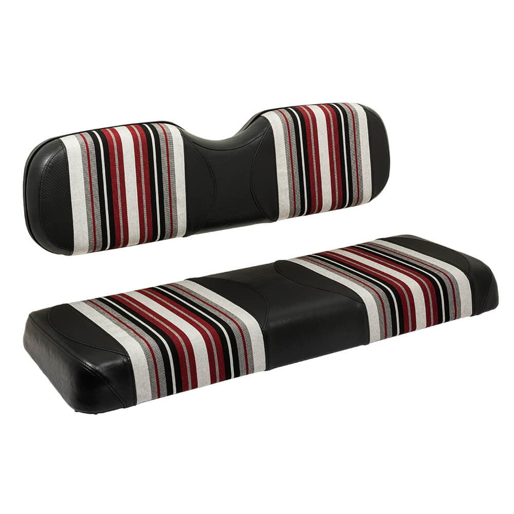 Red Dot Burgundy/Black/White Harmony Seat Covers for Select EZGO Models