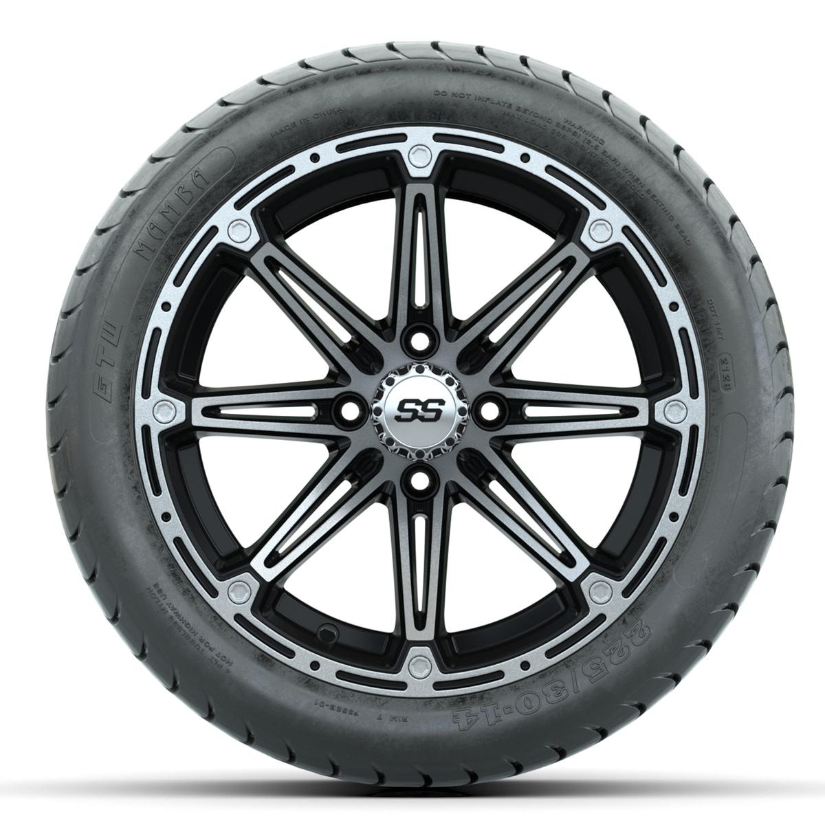 Set of (4) 14 in GTW Element Wheels with 225/30-14 Mamba Street Tires