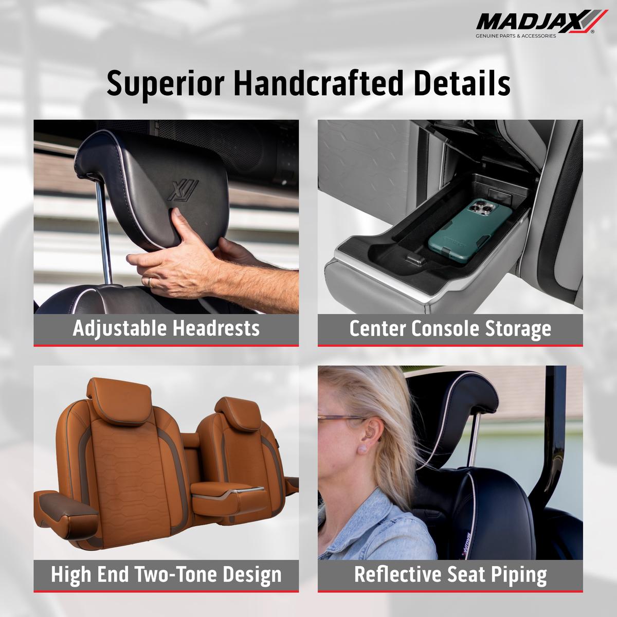 MadJax&reg; EZGO RXV/L4/S4/Valor Smoke Commander Front Seat Cushions