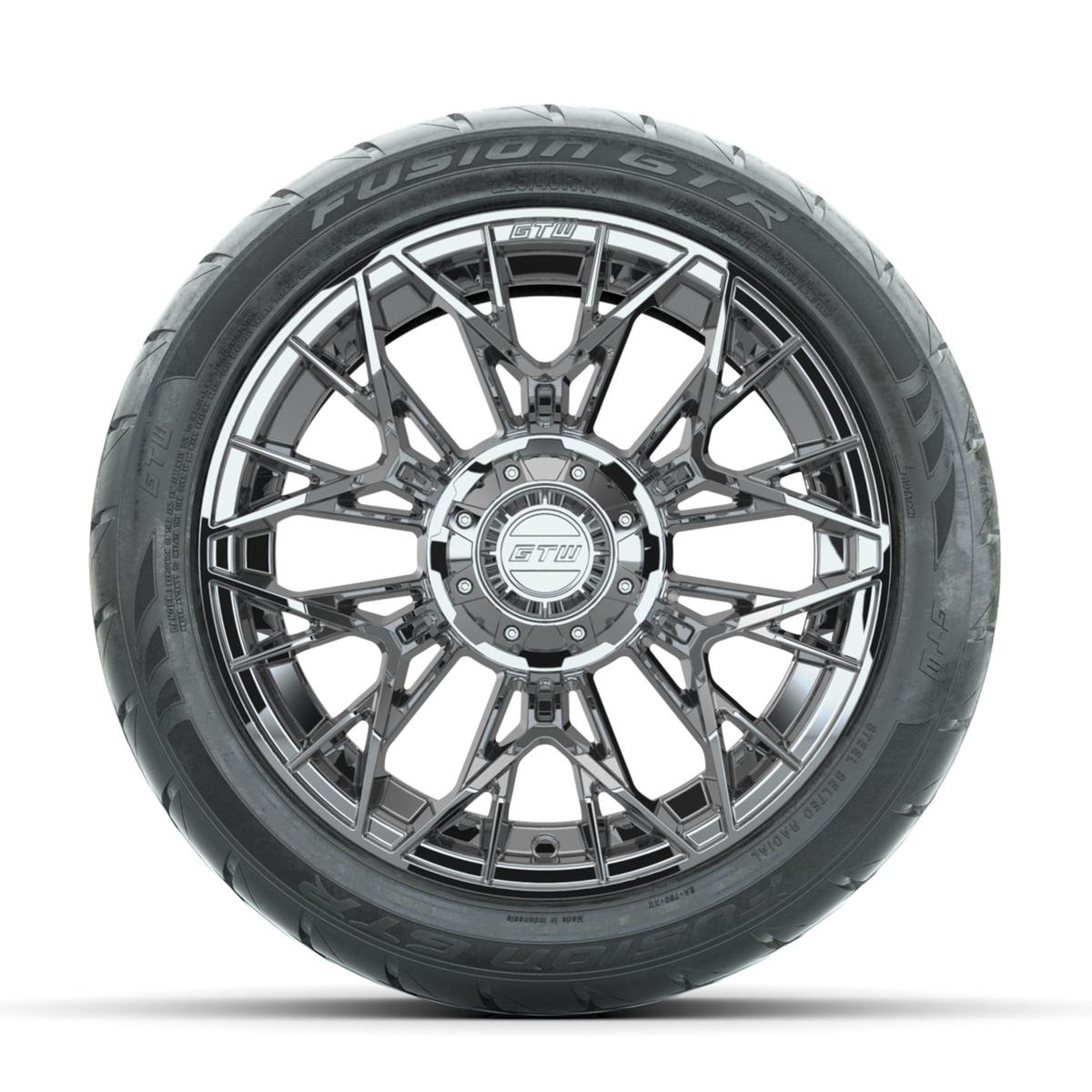 GTW Stellar Chrome 14 in Wheels with 225/40-R14 Fusion GTR Street Tires – Full Set