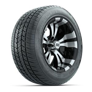GTW&reg; Vampire Black and Machined 14 in Wheels with 255/50-R14 Fusion STR DOT Approved Street Tires - Full Set