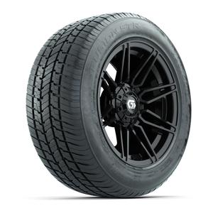 GTW&reg; Stealth Gloss Black 14 in Wheels with 255/50-R14 Fusion STR DOT Approved Street Tires - Full Set