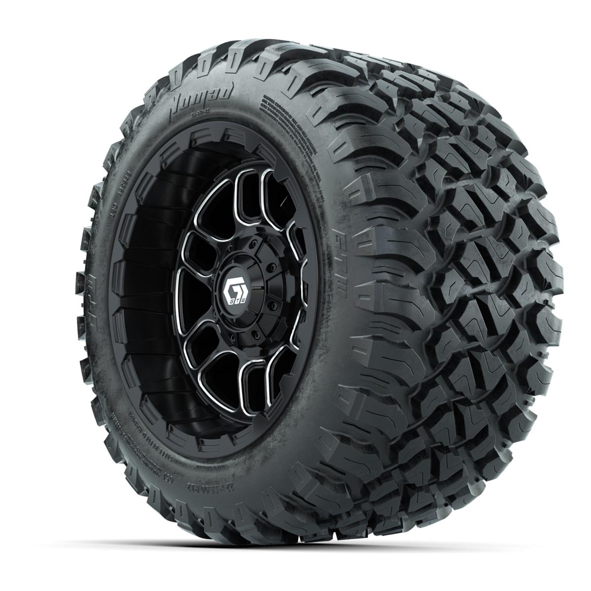 Set of (4) 12 in GTW® Titan Machined & Black Wheels with 22x11-R12 Nomad All-Terrain Tires