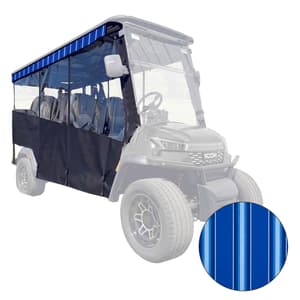 RedDot 6-Passenger Black Track Style Enclosure with Pacific Blue Fancy Valance for ICON i60LX (Years 2026-Up)
