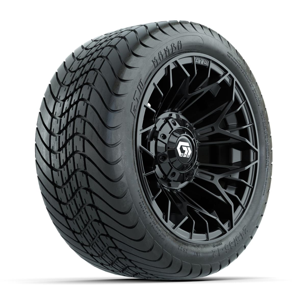 Set of (4) 12 in GTW® Stellar Black Wheels with 215/35-12 Mamba Street Tires