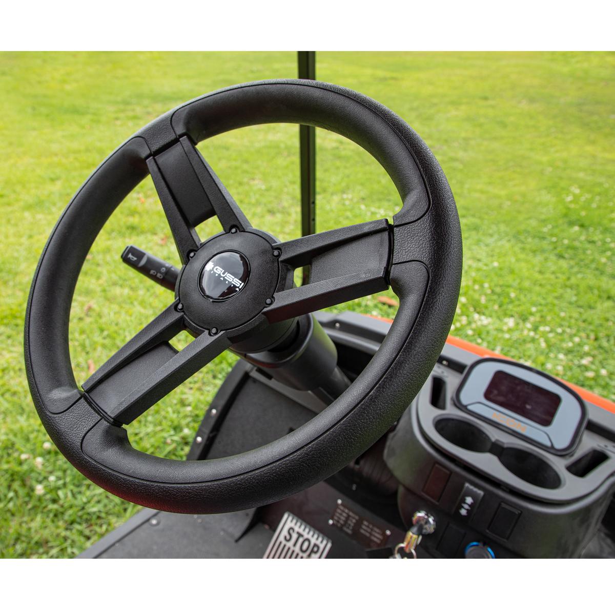 Gussi Italia® Giazza Black Steering Wheel Compatible with ICON Golf Car Models & AEV Golf Car Models