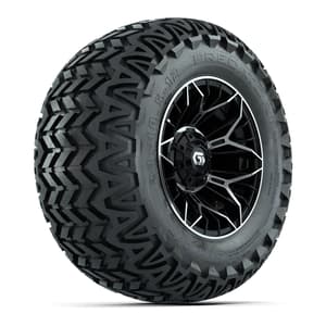 Set of (4) 12 in GTW® Stellar Machined & Black Wheels with 23x10.5-12 Predator All-Terrain Tires