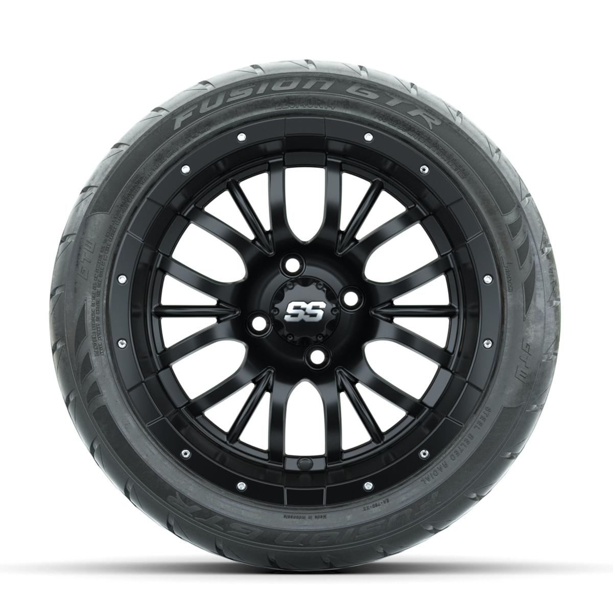 GTW Diesel Matte Black 14 in Wheels with 225/40-R14 Fusion GTR Street Tires – Full Set