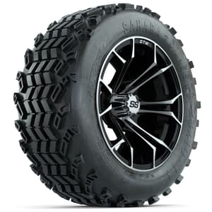 GTW Spyder Machined/Black 14 in Wheels with 23x10-14 Sahara Classic All-Terrain Tires – Full Set