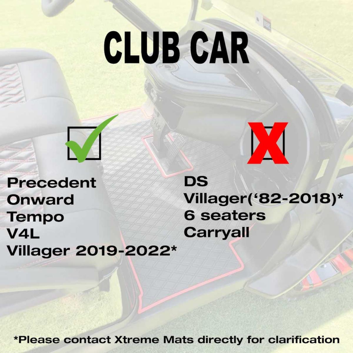 Xtreme Floor Mats for Club Car Precedent / Onward / Tempo / Villager & V4L - All Black