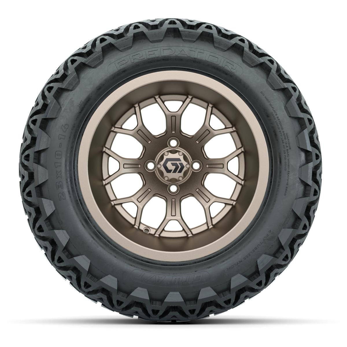 GTW&reg; Assault Matte Bronze 14 in Wheels with 23X10-14 Predator All-Terrain Tires - Full Set