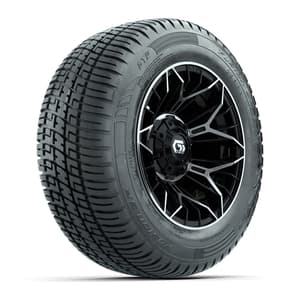 Set of (4) 12 in GTW® Stellar Machined & Black Wheels with 215/50-R12 Fusion S/R Street Tires