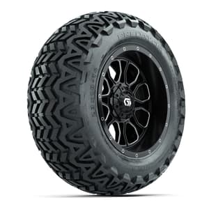 Set of (4) 14 in GTW® Volt Machined & Black Wheels with 23x10-14 Predator All-Terrain Tires