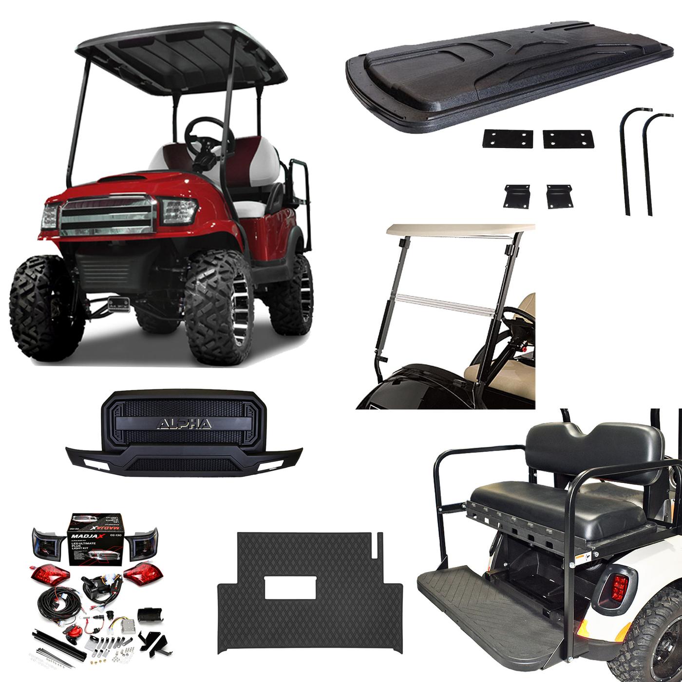 Club Car Precedent Gold Refurb Package with Red Body & Black Seats (Years 2004-Up)