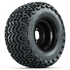 Set of (4) 10 in Black Steel Offset Wheels with 20x10-10 Predator All Terrain Tires