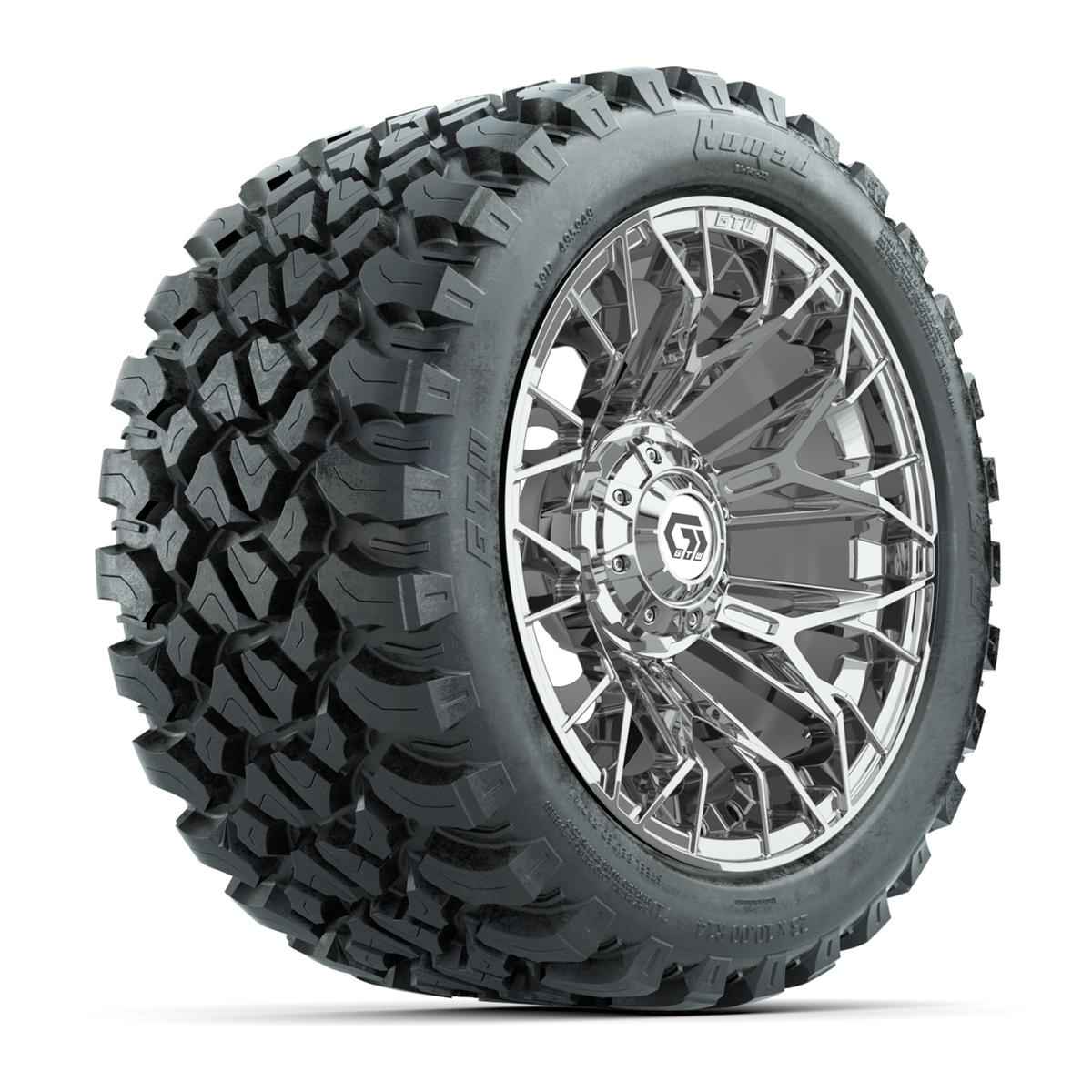 Set of (4) 14 in GTW® Stellar Chrome Wheels with 23x10-R14 Nomad All-Terrain Tires