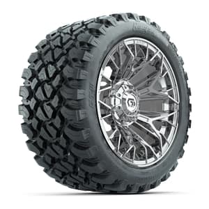 Set of (4) 14 in GTW® Stellar Chrome Wheels with 23x10-R14 Nomad All-Terrain Tires