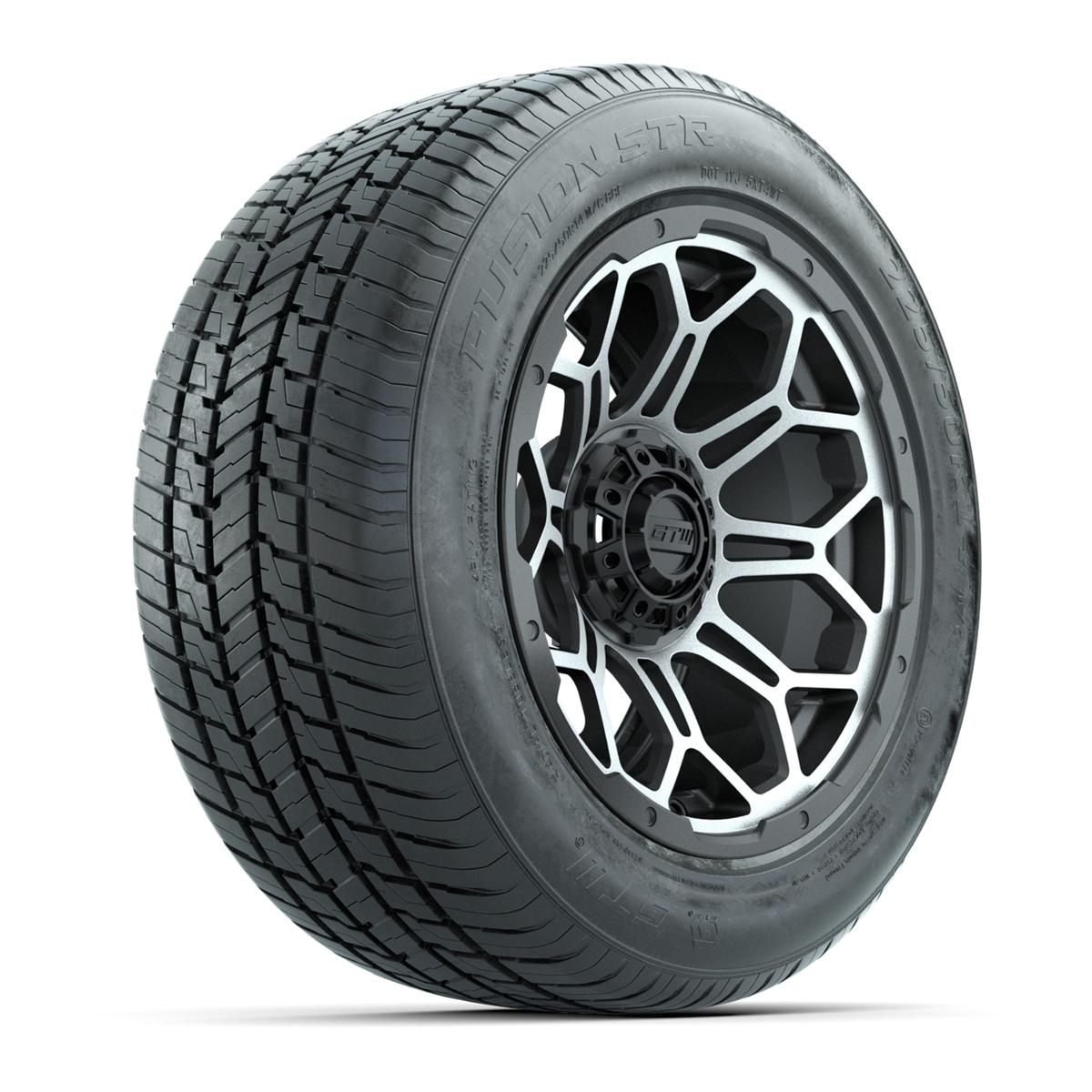 GTW&reg; Bravo Matte Gray and Machined 14 in Wheels with 255/50-R14 Fusion STR DOT Approved Street Tires - Full Set