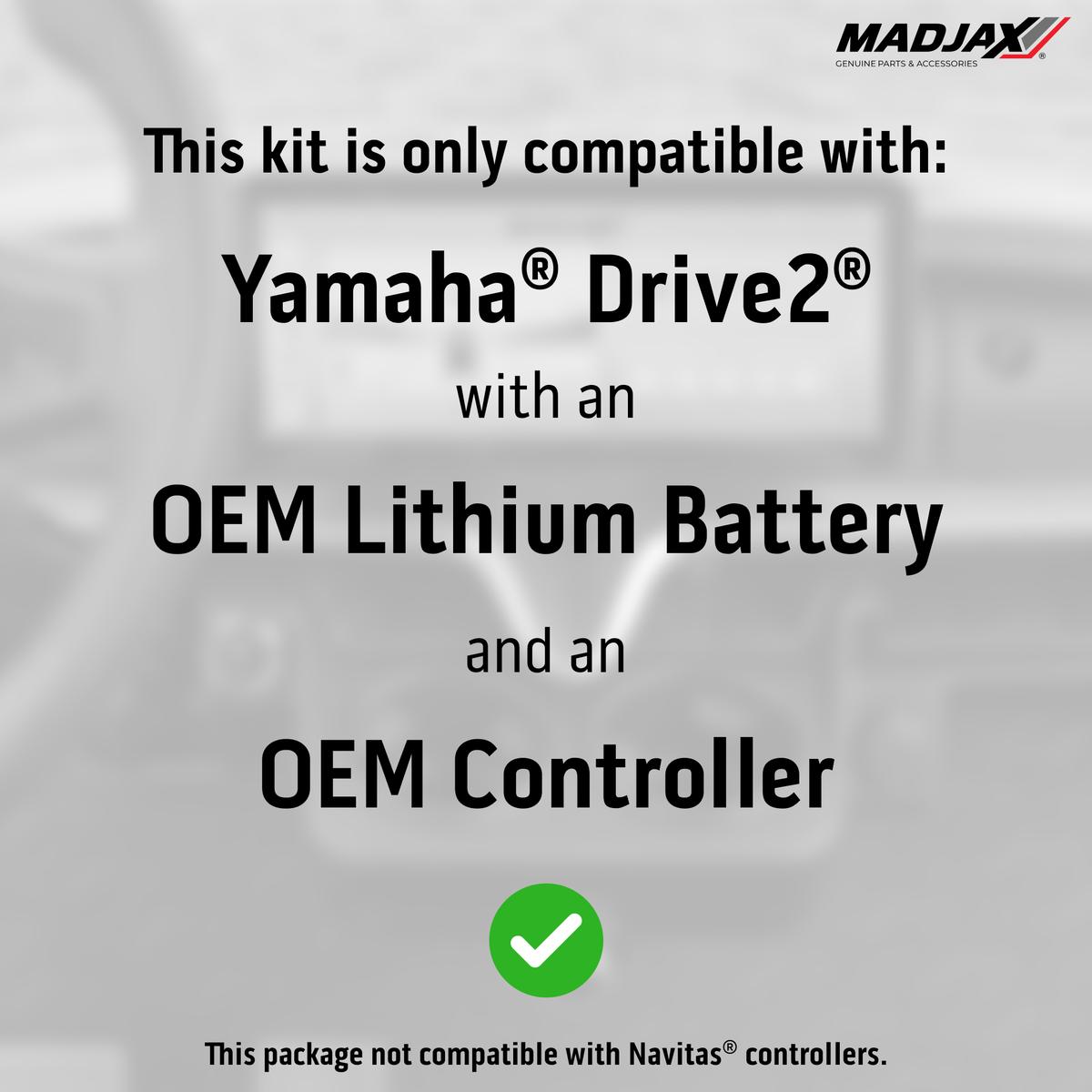 MadJax&reg; Kinect&trade; Display Screen Kit for A/C motor Yamaha Drive2 with OEM Lithium Battery Setup