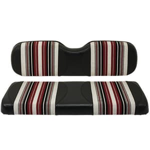 Red Dot Burgundy/Black/White Harmony Seat Covers for Club Car Precedent (Years 2004-Up)