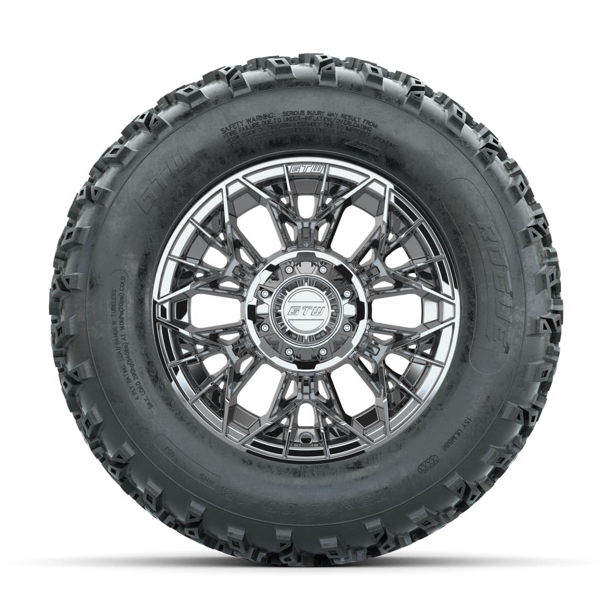 GTW Stellar Chrome 12 in Wheels with 23x10.00-12 Rogue All Terrain Tires – Full Set