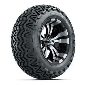 GTW Vampire Black and Machined Wheels with 23in Predator A-T Tires - 14 Inch