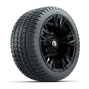 GTW&reg; Vandal Matte Black/Machined 12 in Wheels with 205/30-12 Fusion Street Tires – Full Set