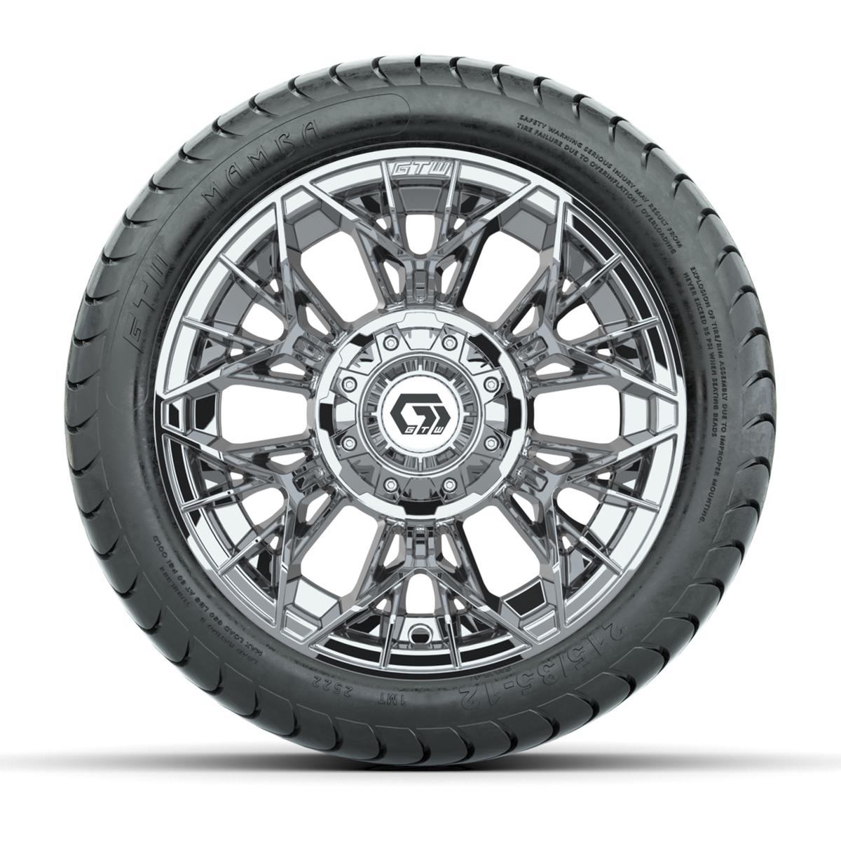 Set of (4) 12 in GTW® Stellar Chrome Wheels with 215/35-12 Mamba Street Tires