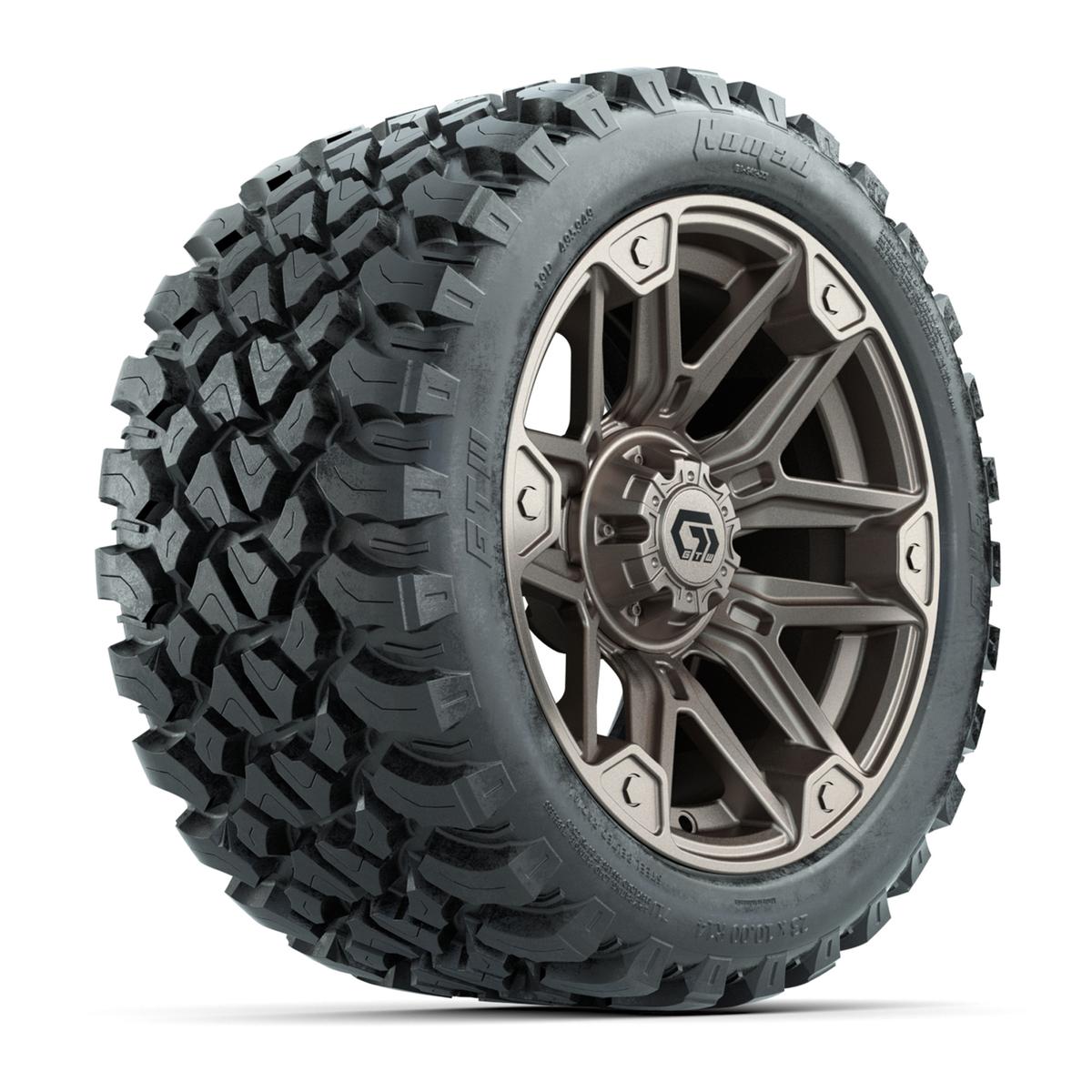 GTW&reg; Graffiti Bronze/Black 14 in Wheels with 23X10-R14 Nomad Steel Belt Radial All-Terrain Tires – Full Set