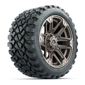GTW&reg; Graffiti Bronze/Black 14 in Wheels with 23X10-R14 Nomad Steel Belt Radial All-Terrain Tires – Full Set
